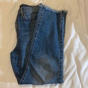 7 for all mankind high waist cropped straight jean